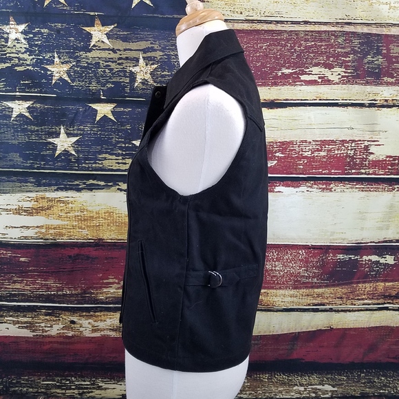 WYOMING TRADERS ARIZONA SNAP UP WESTERN VEST - BLACK - Picture 2 of 7